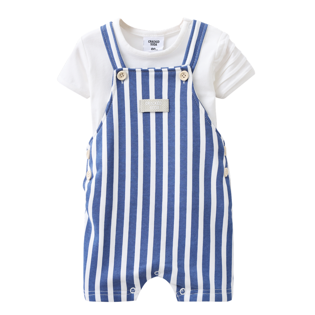 Max Stripe Overall Set - Blue