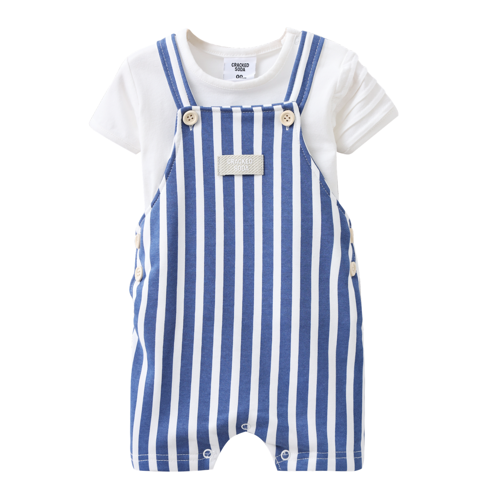 Max Stripe Overall Set - Blue