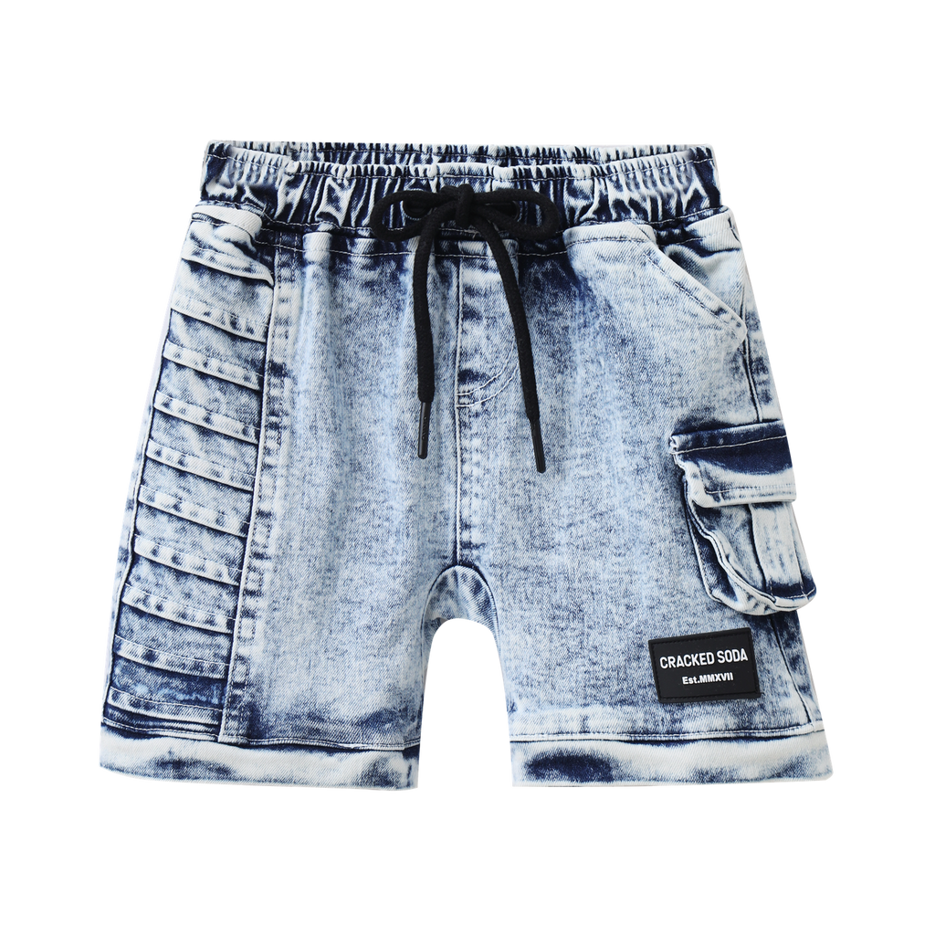 Jax Detailed Denim Short - Blue