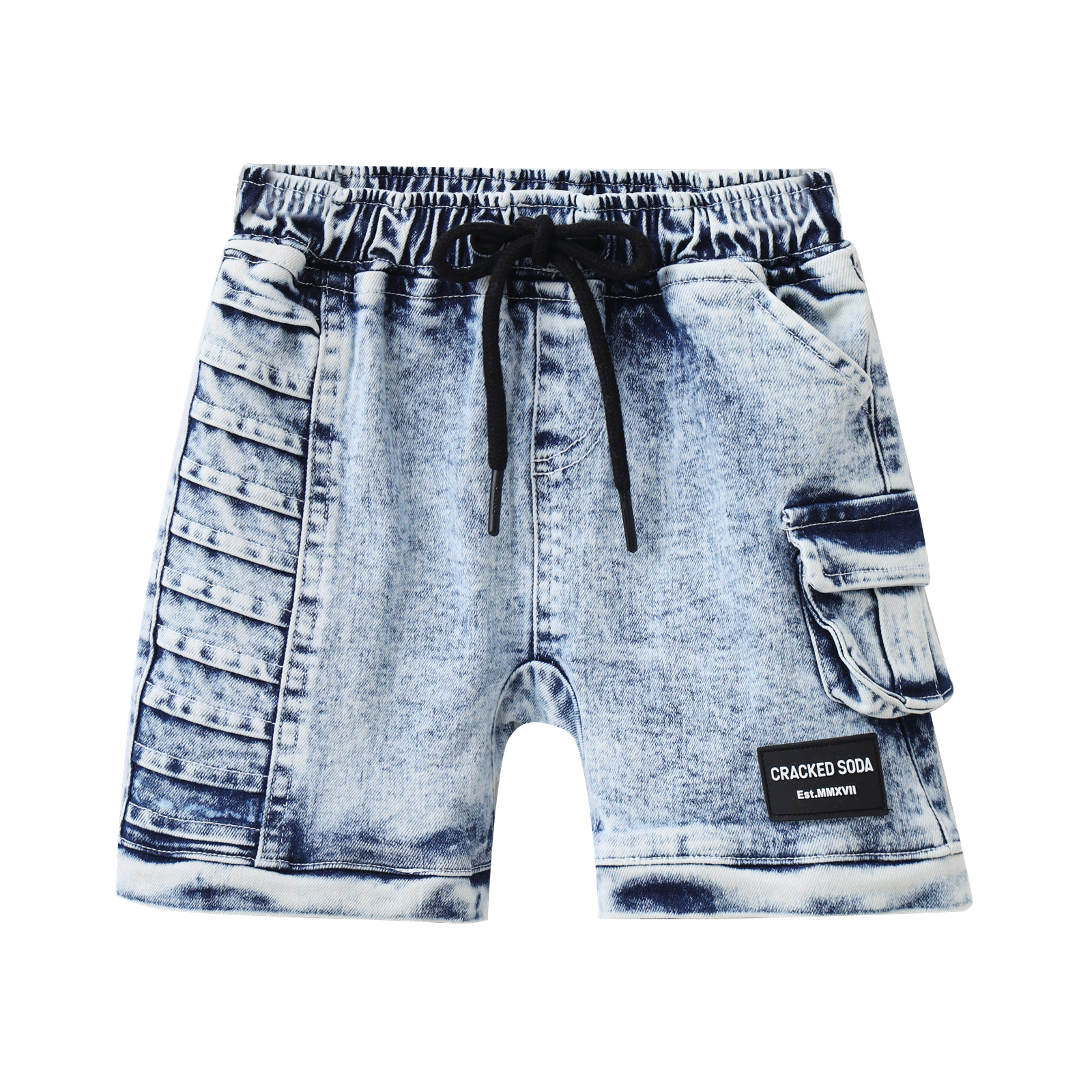Jax Detailed Denim Short - Blue