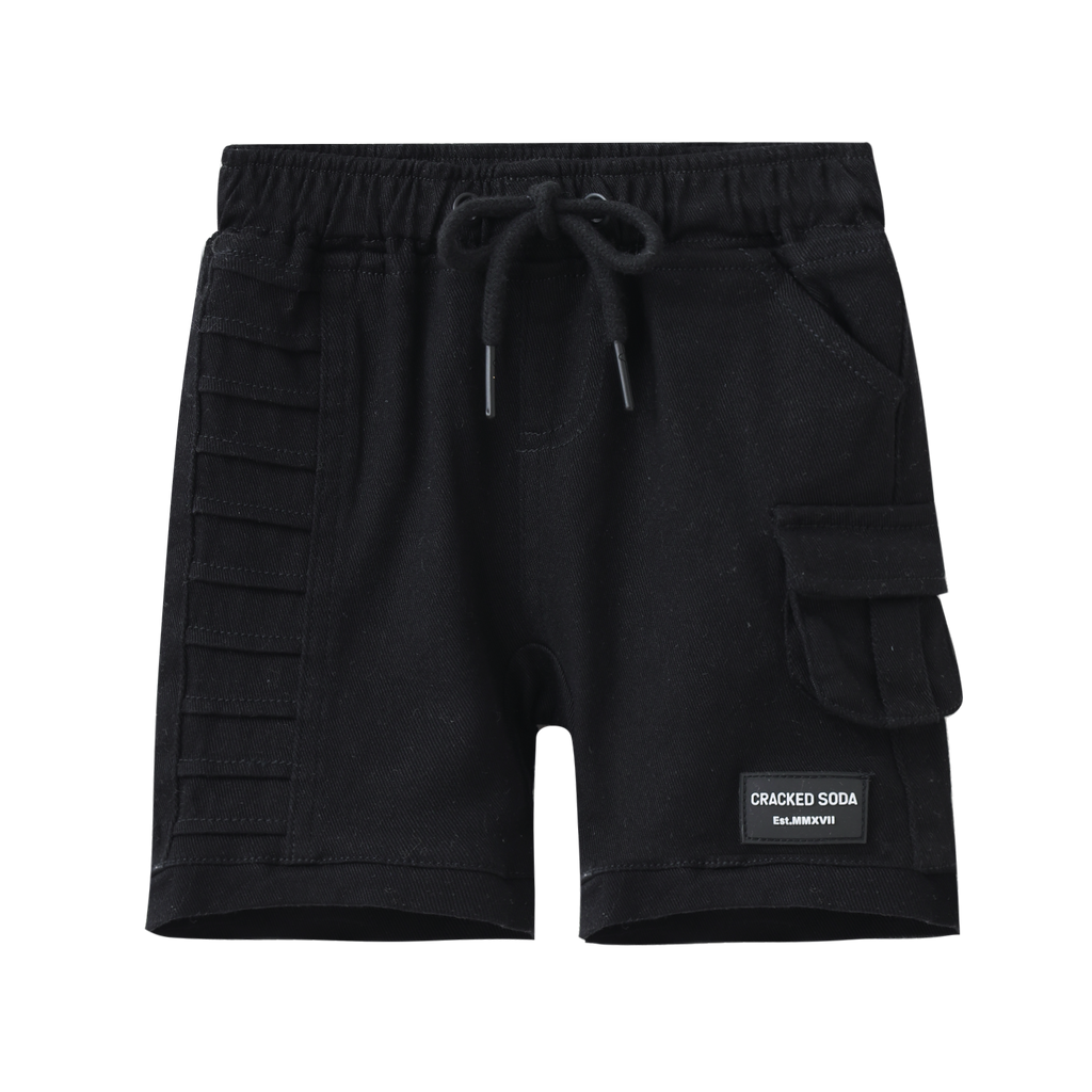 Jax Detailed Denim Short - Black