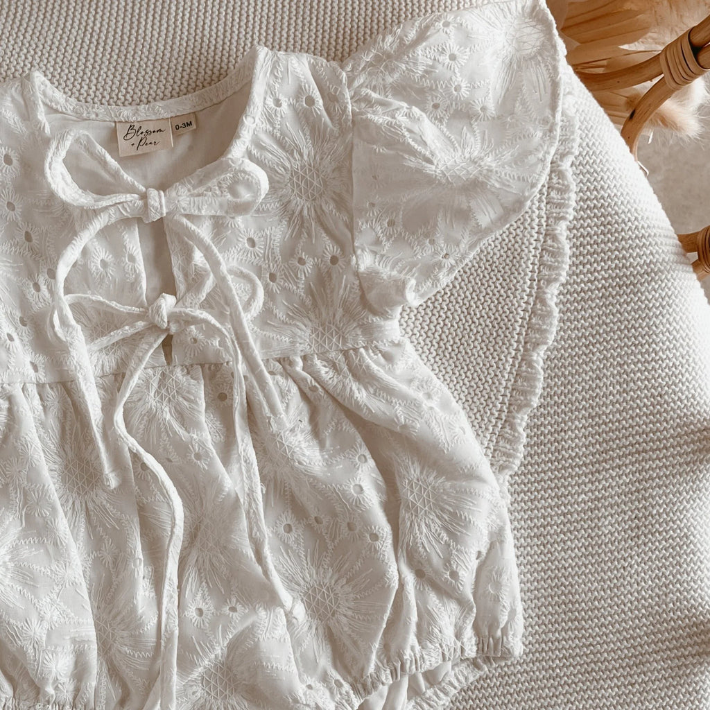 Sunflower Lace Flutter Sleeve Romper