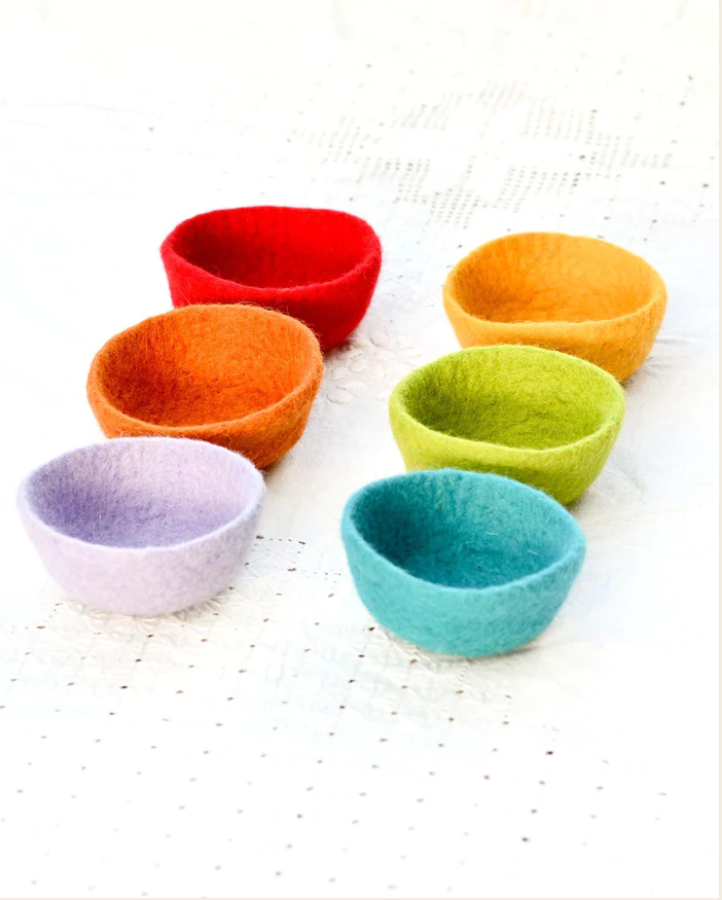 Felt Colourful Bowls Small - Set of 6