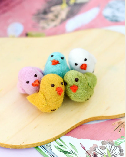 Felt Colourful Chicks - Set of 5