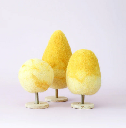 Felt Trees - Set of 3 Yellow