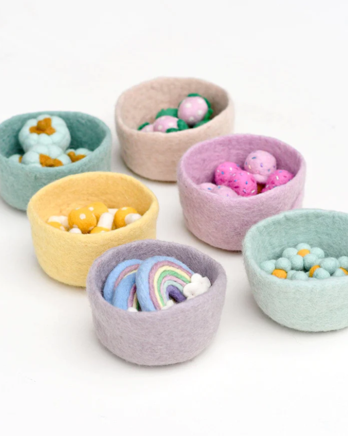 Felt Pastel Bowls Big - Set of 6