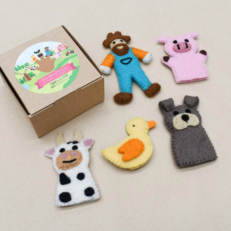 Old MacDonald Farm Animals Finger Puppet Set - Assorted