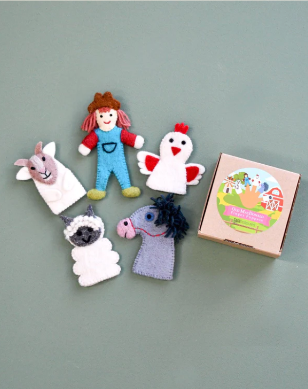 Old MacDonald Farm Animals Finger Puppet Set - Assorted