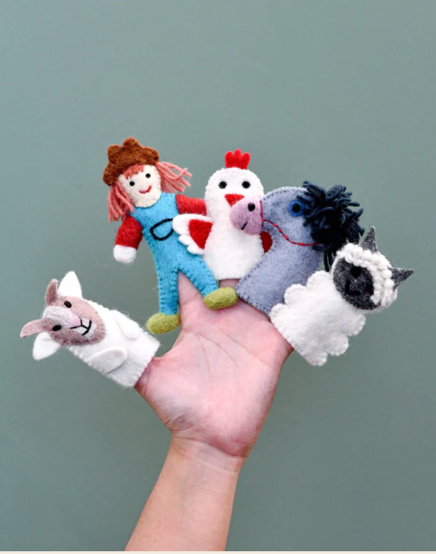 Old MacDonald Farm Animals Finger Puppet Set - Assorted