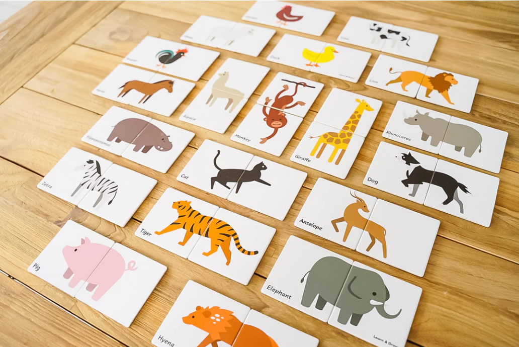 Learn & Grow Magnetic Tile Topper - Duo Animal Puzzle Pack