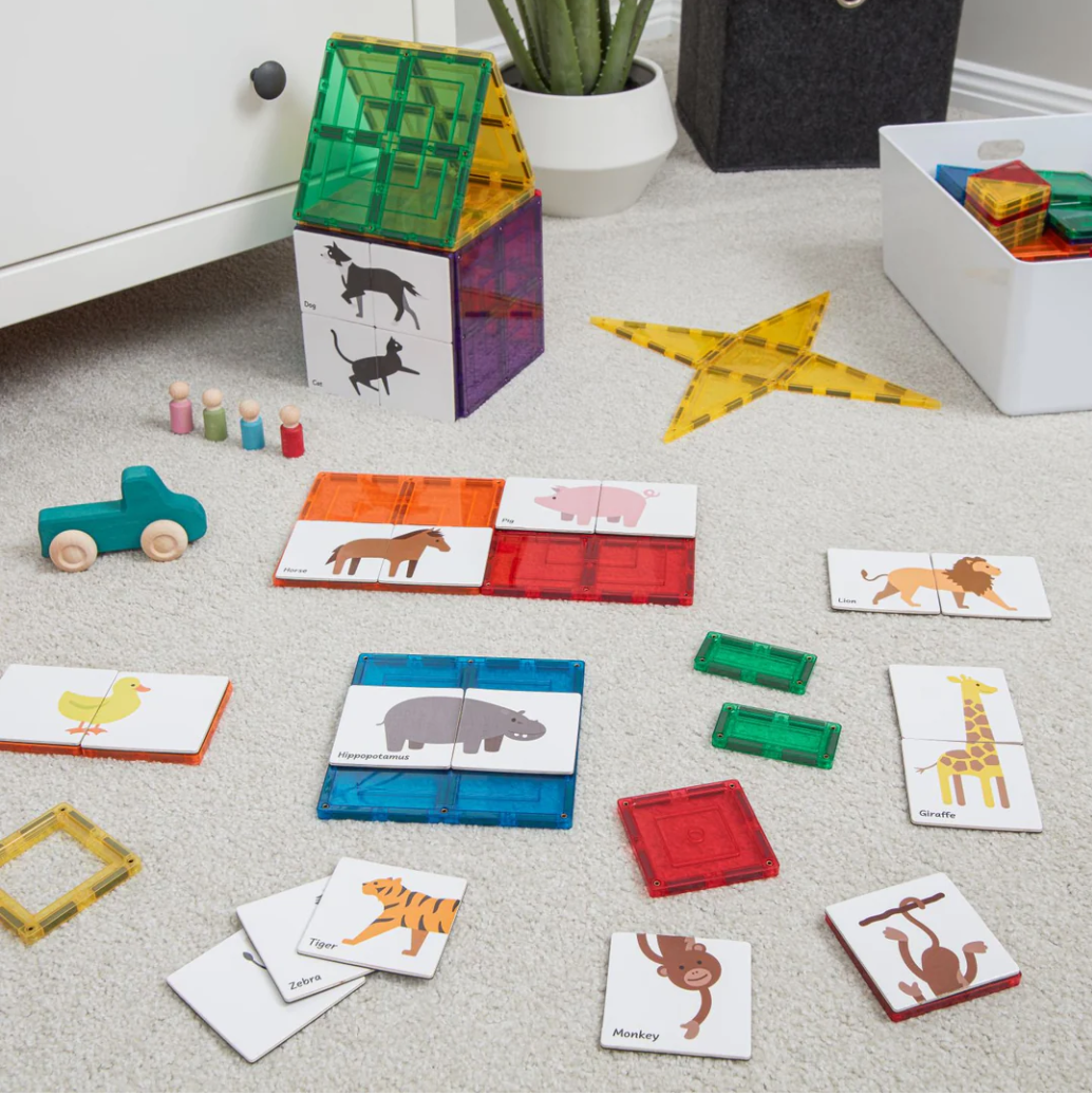 Learn & Grow Magnetic Tile Topper - Duo Animal Puzzle Pack