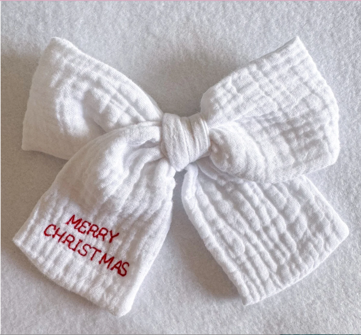 Embroidered Christmas Bow