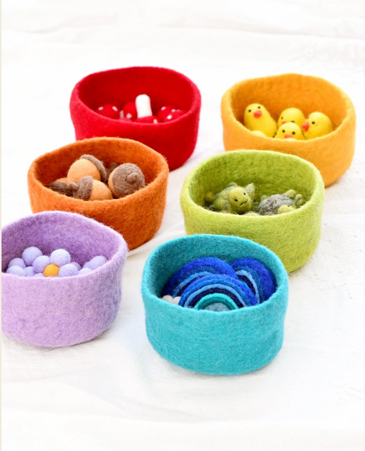 Felt Colourful Bowl Big - Set of 6