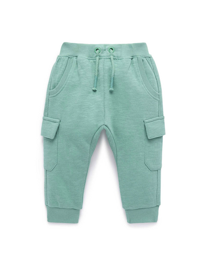 Cargo Track Pant - Pea Green