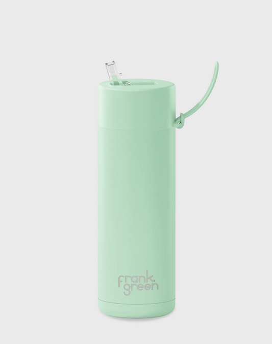 20oz SS Ceramic Reusable Bottle Mint Gelato with Straw Lid