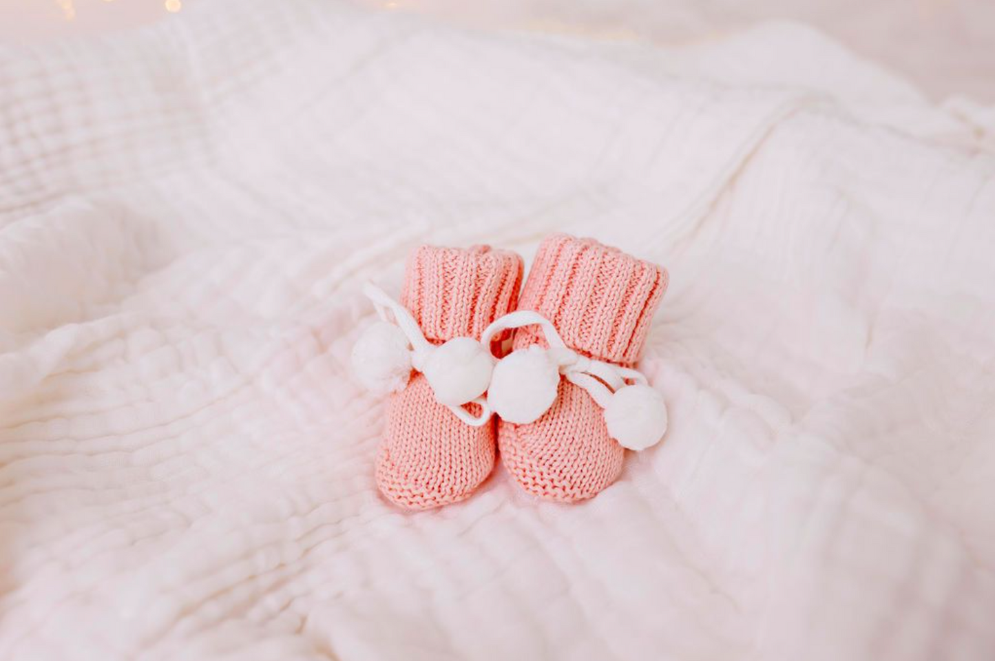 PREORDER Pom Pom Booties - Peach