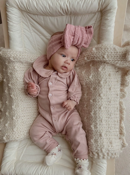 Knit Oversized Bow - Pink