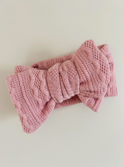 Knit Oversized Bow - Pink