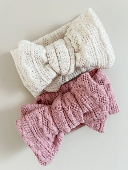 Knit Oversized Bow - Pink