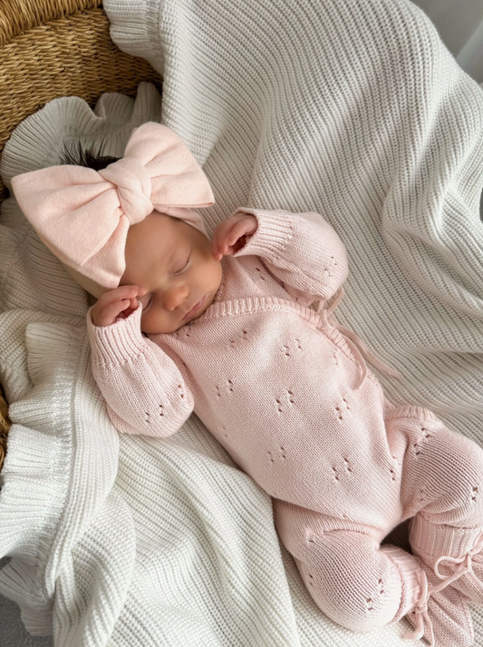 Pointelle Romper - Pink