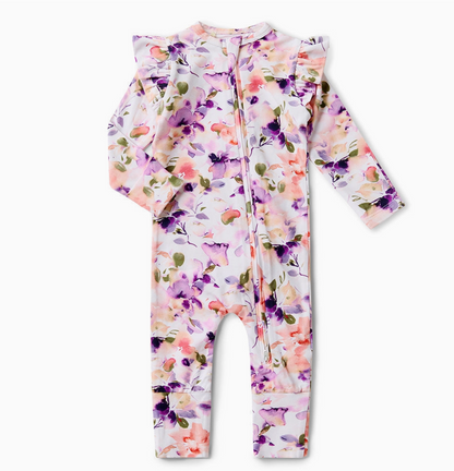 Blushing Beauty Organic Snugglesuit Convertible Romper with Frill