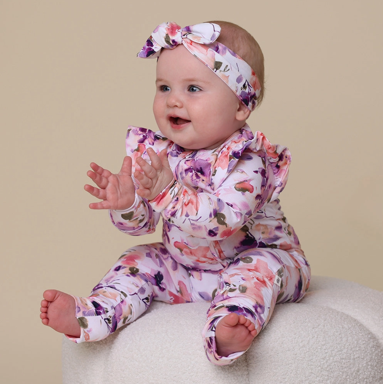 Blushing Beauty Organic Snugglesuit Convertible Romper with Frill
