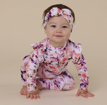 Blushing Beauty Organic Snugglesuit Convertible Romper with Frill