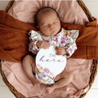 Isla Long Sleeve Organic Bodysuit with Frill