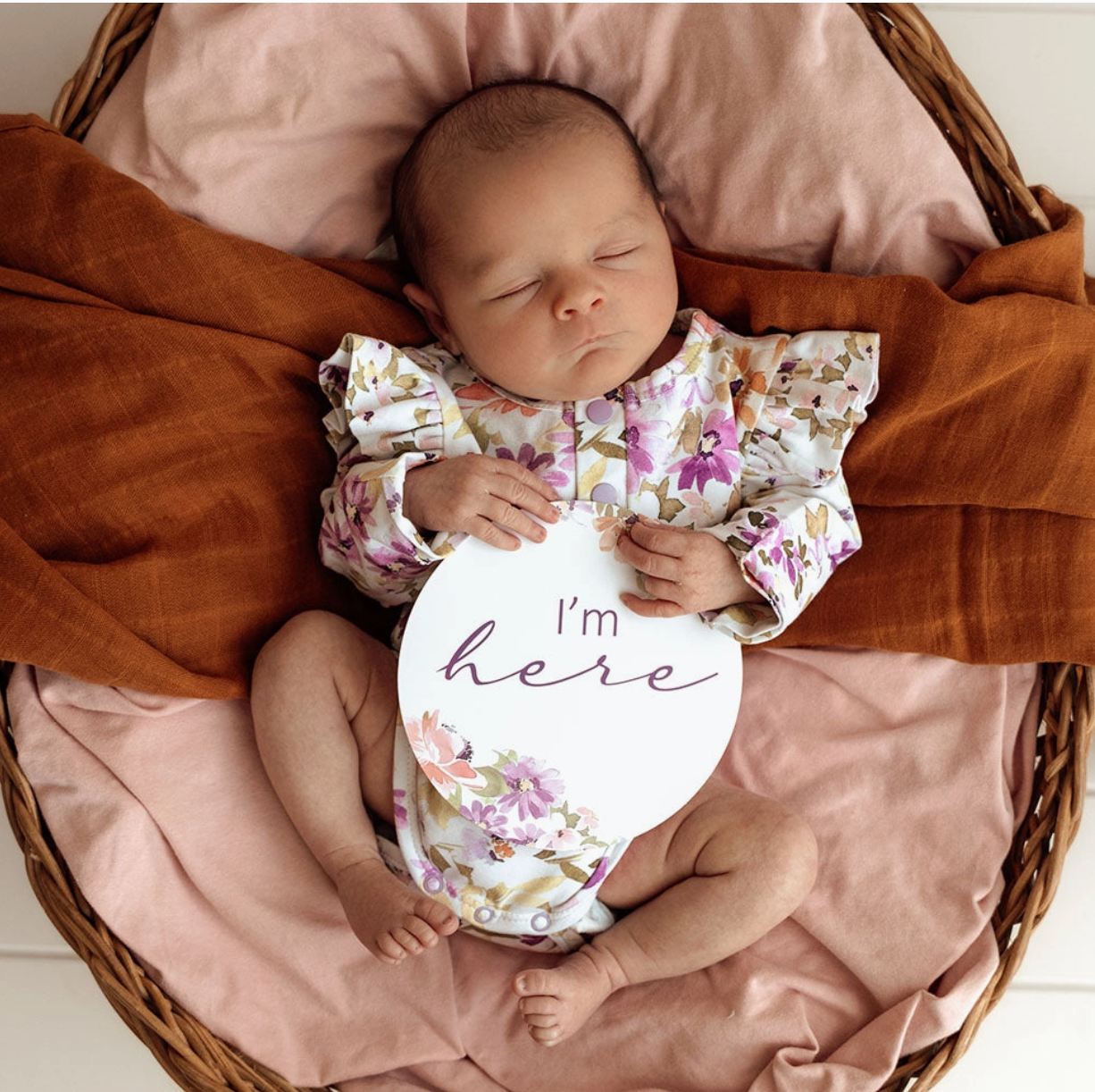 Isla Long Sleeve Organic Bodysuit with Frill