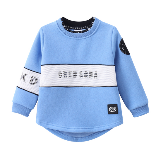 Cracked Soda Darcey Detailed Crew Blue
