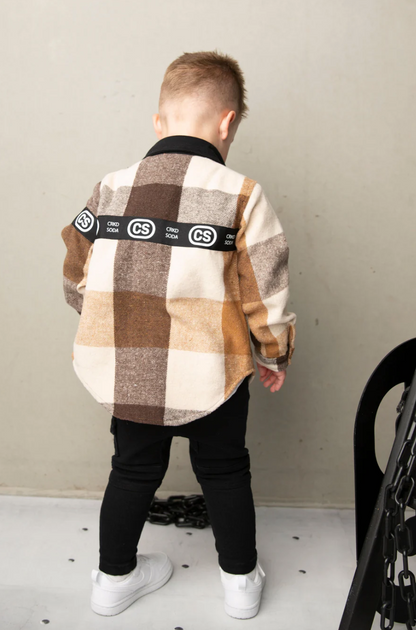 Albie Shirt Jacket - Biscuit Check