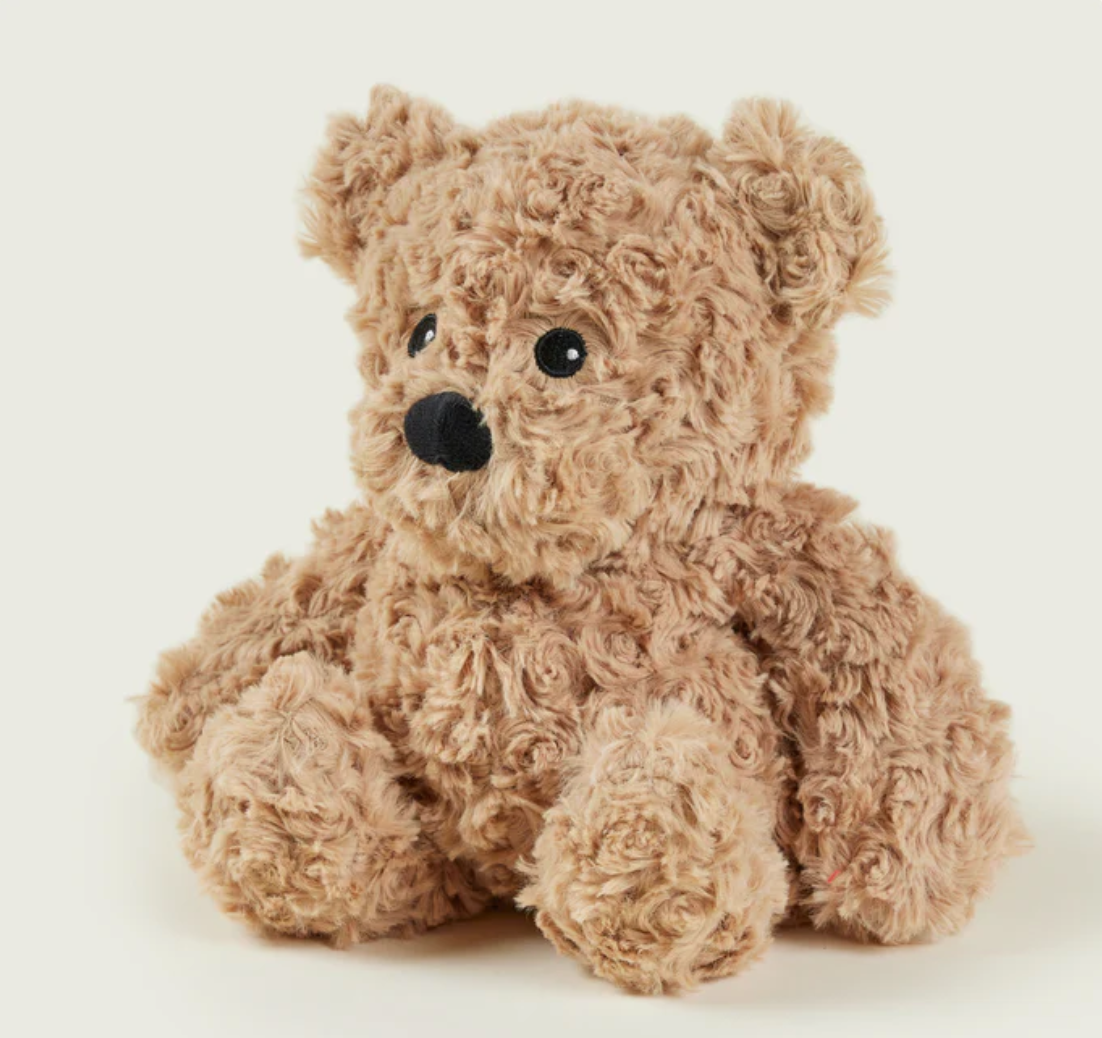 Brown Curly Bear Heatable Soft Toy