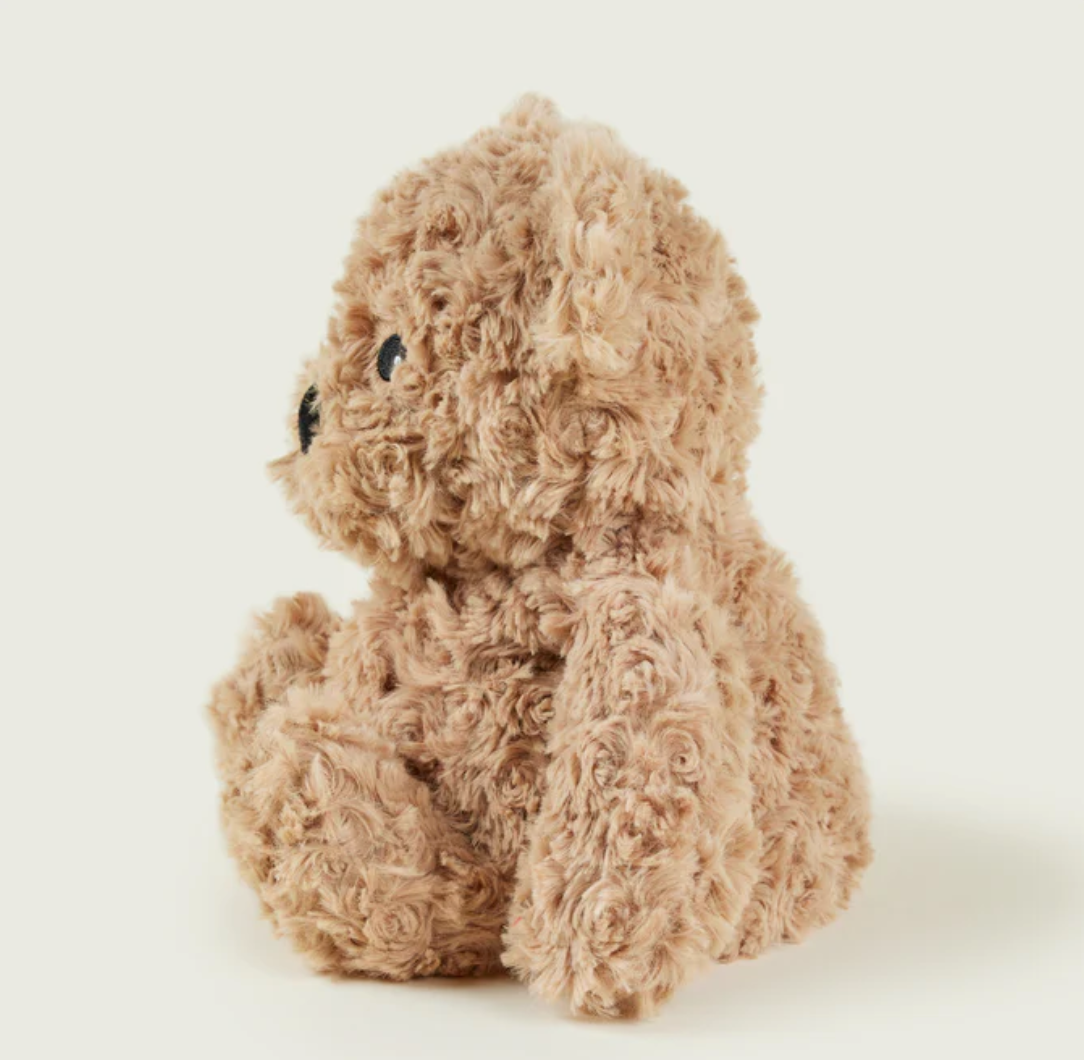 Brown Curly Bear Heatable Soft Toy