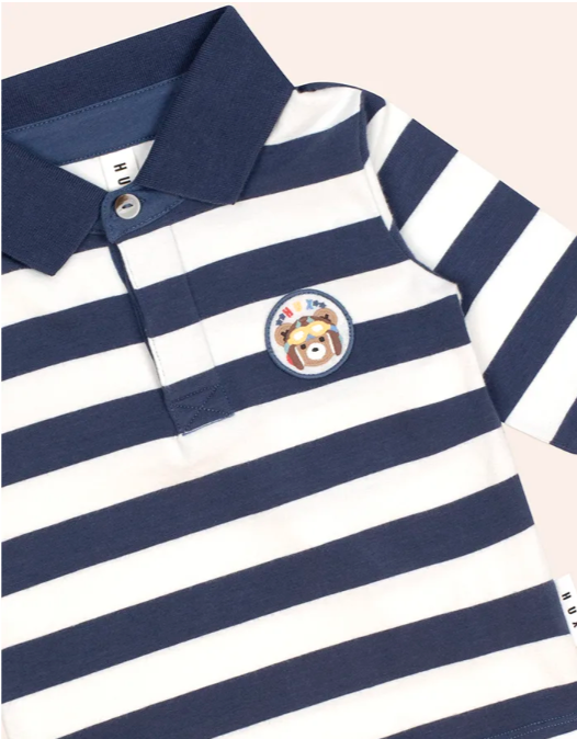Stripe Polo Long Sleeve Tee