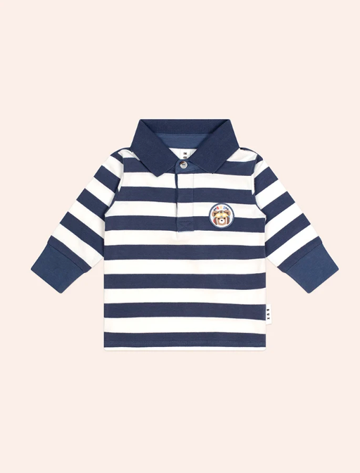 Stripe Polo Long Sleeve Tee