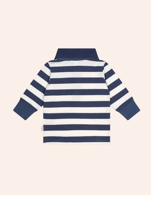 Stripe Polo Long Sleeve Tee