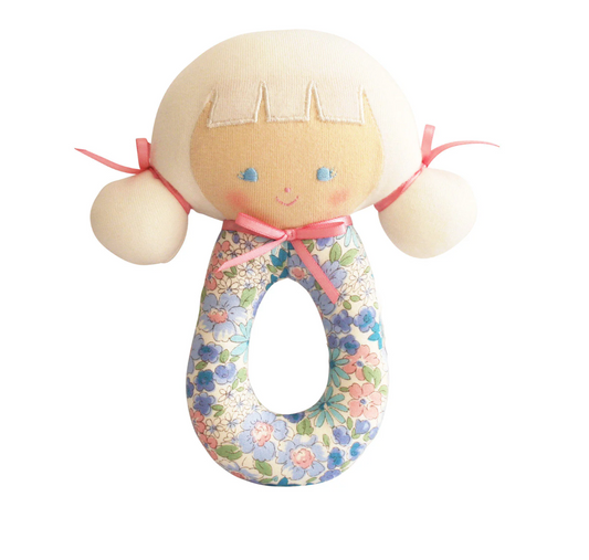 Audrey Grab Rattle 16cm Liberty Blue
