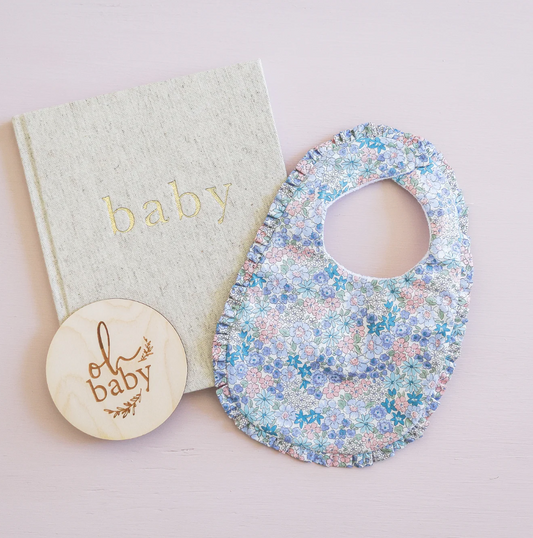 Ruffle Edge Bib Liberty Blue