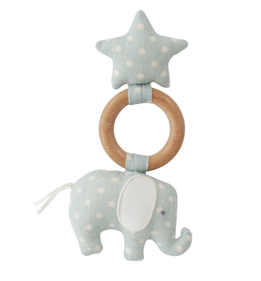 Elephant Star Teether Duck Egg Blue