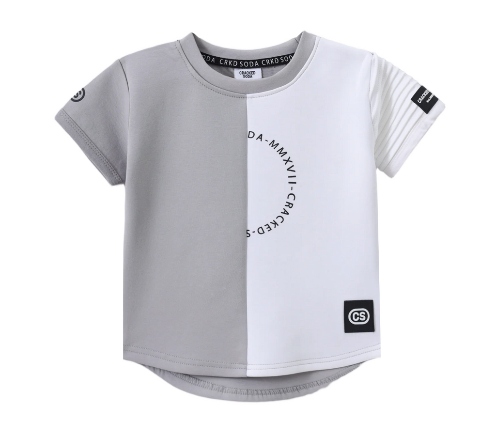 River Detail Sleeve Tee - Cloud/White