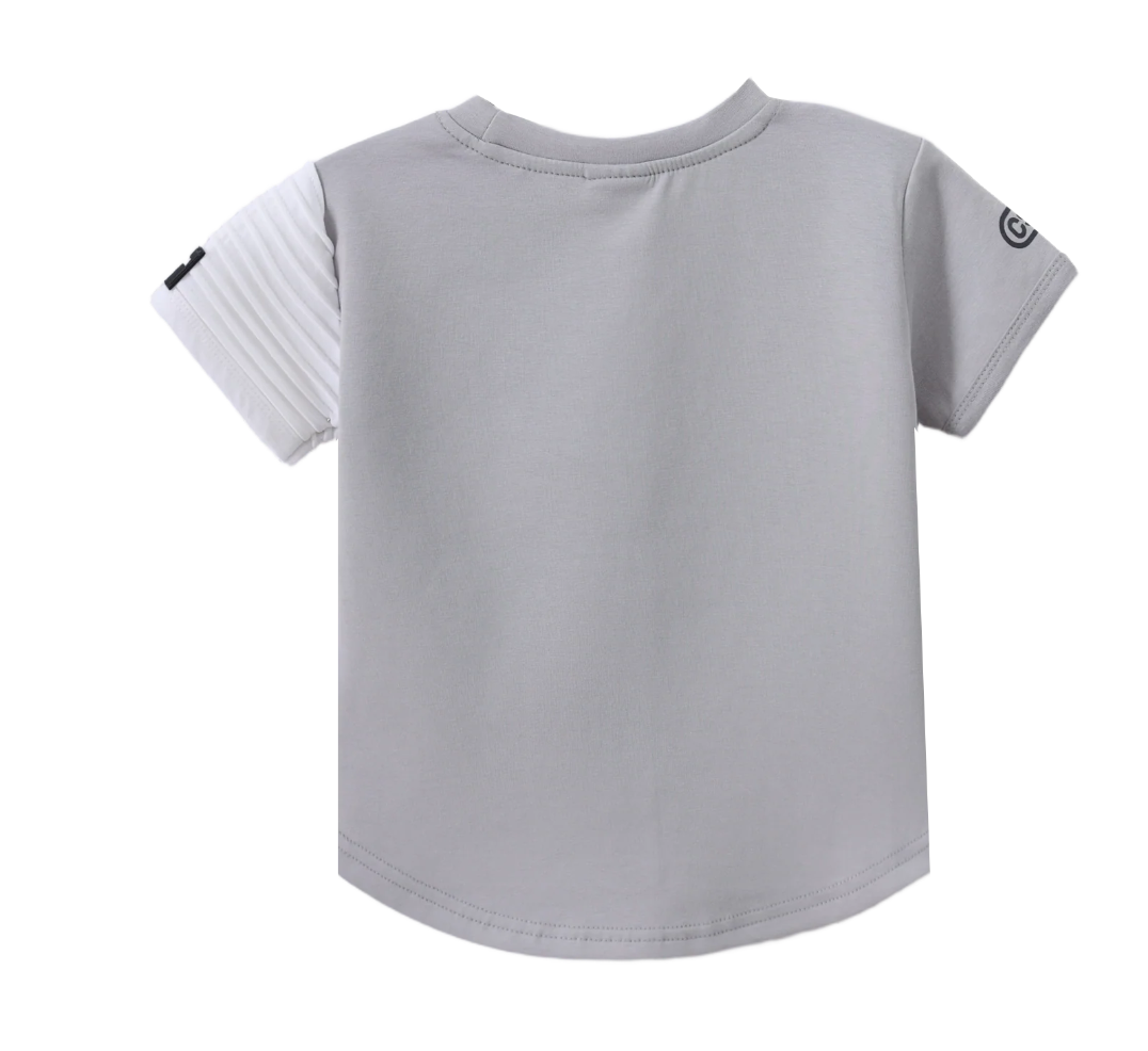 River Detail Sleeve Tee - Cloud/White