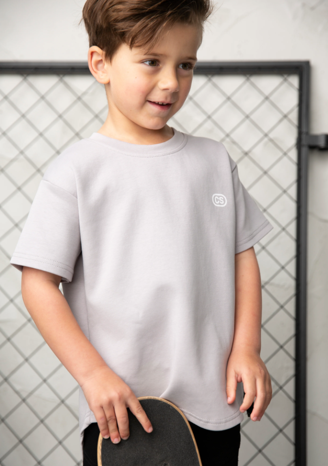 River Detail Back Tee - Cloud
