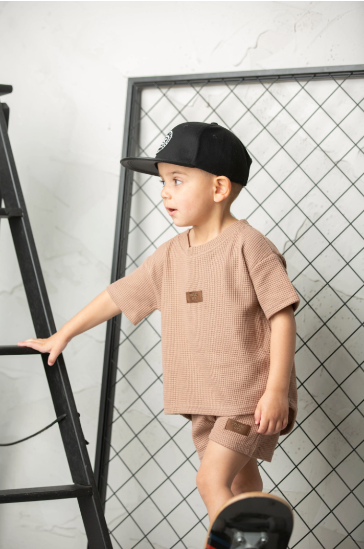 Dash Waffle Scoop Tee - Mocha