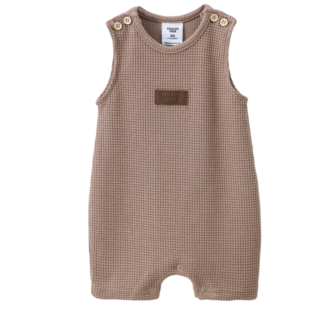 Dash Waffle Romper - Mocha