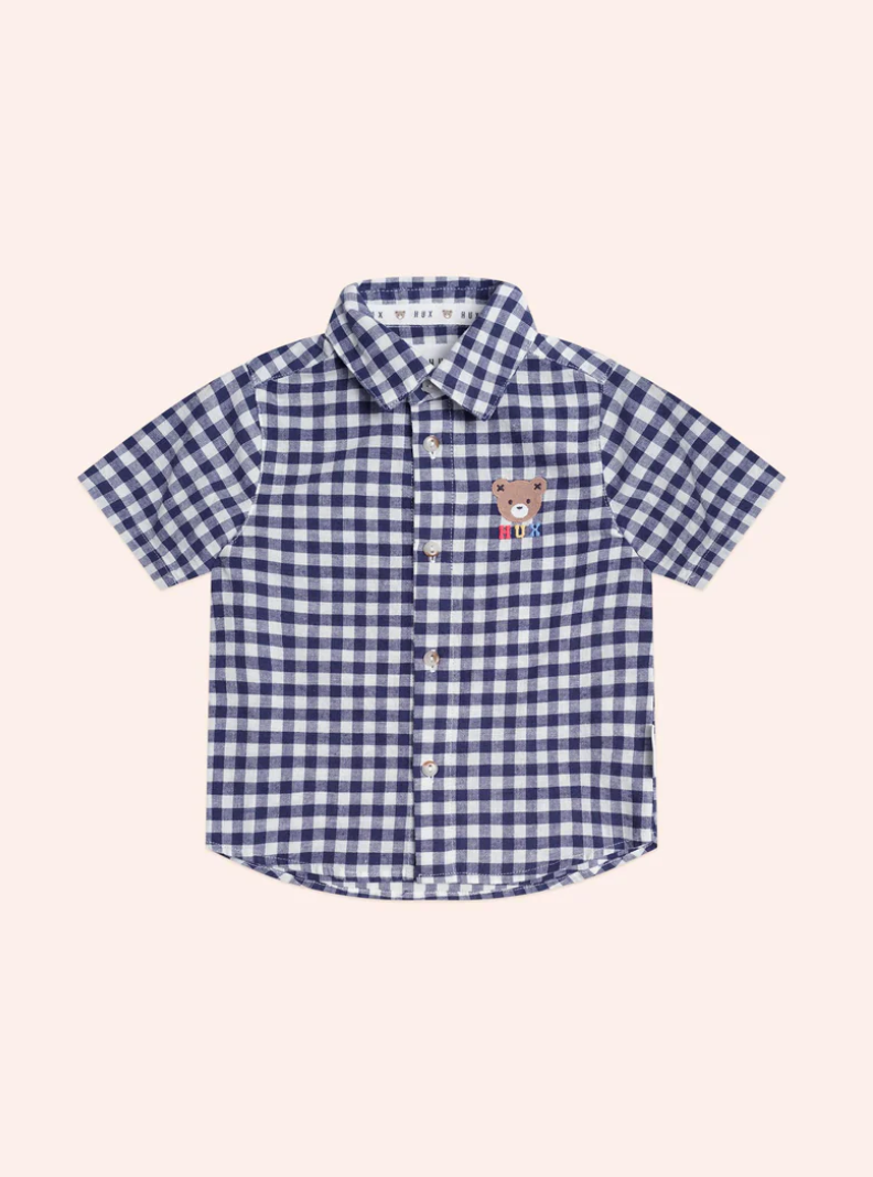 Huxbear Button Up Blue Check