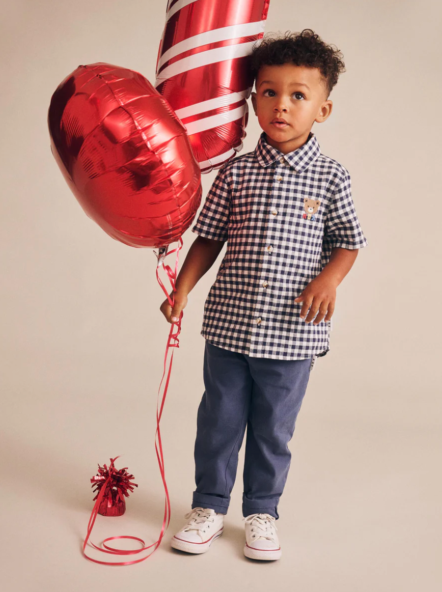 Huxbear Button Up Blue Check