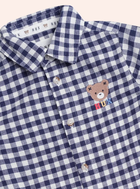 Huxbear Button Up Blue Check