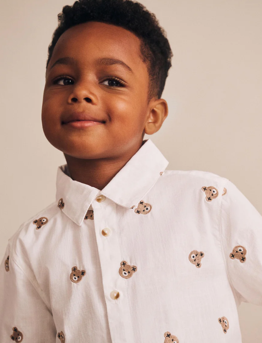 Shortsleeve Huxbear Button Up Crisp White