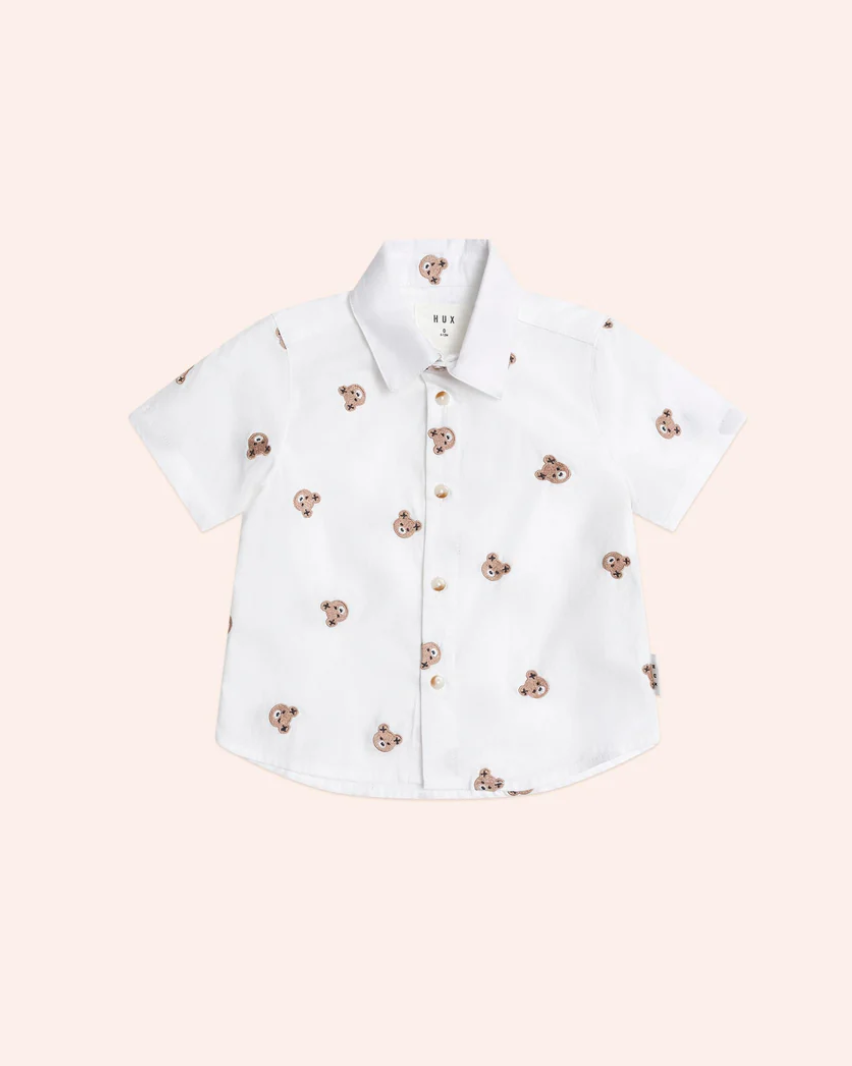 Shortsleeve Huxbear Button Up Crisp White