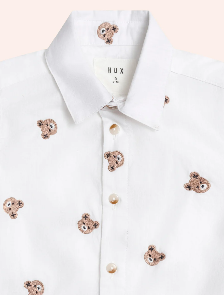 Shortsleeve Huxbear Button Up Crisp White